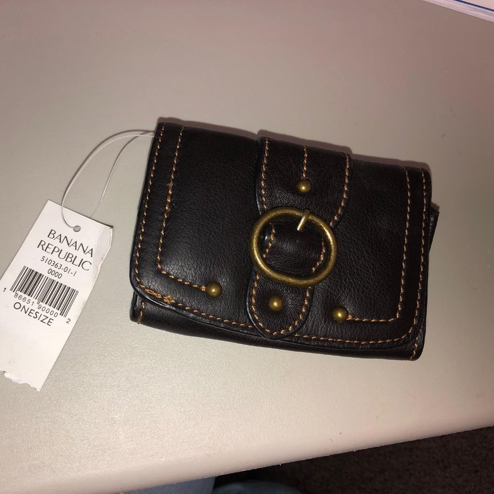 Vintage brown 100% leather BANANA REPUBLIC wallet, NWT